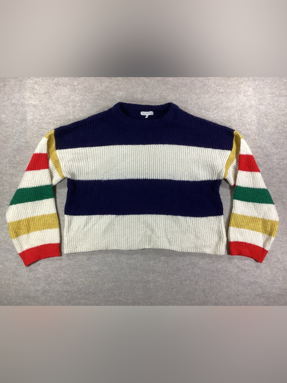 Truly Madly Deeply Navy, Cream & Yellow Striped Sweater - Urban Outfiitters